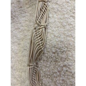 Vintage Boho Hippie Macrame Rope Tie Belt One Size Beige
